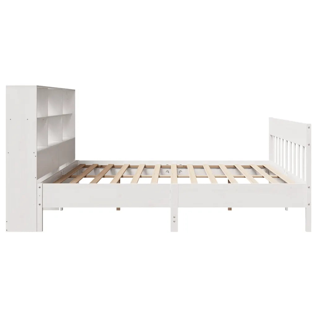 Letto matrimoniale | Letto per adulti | Giroletto senza Materasso Bianco 180x200 cm Legno Massello Pino