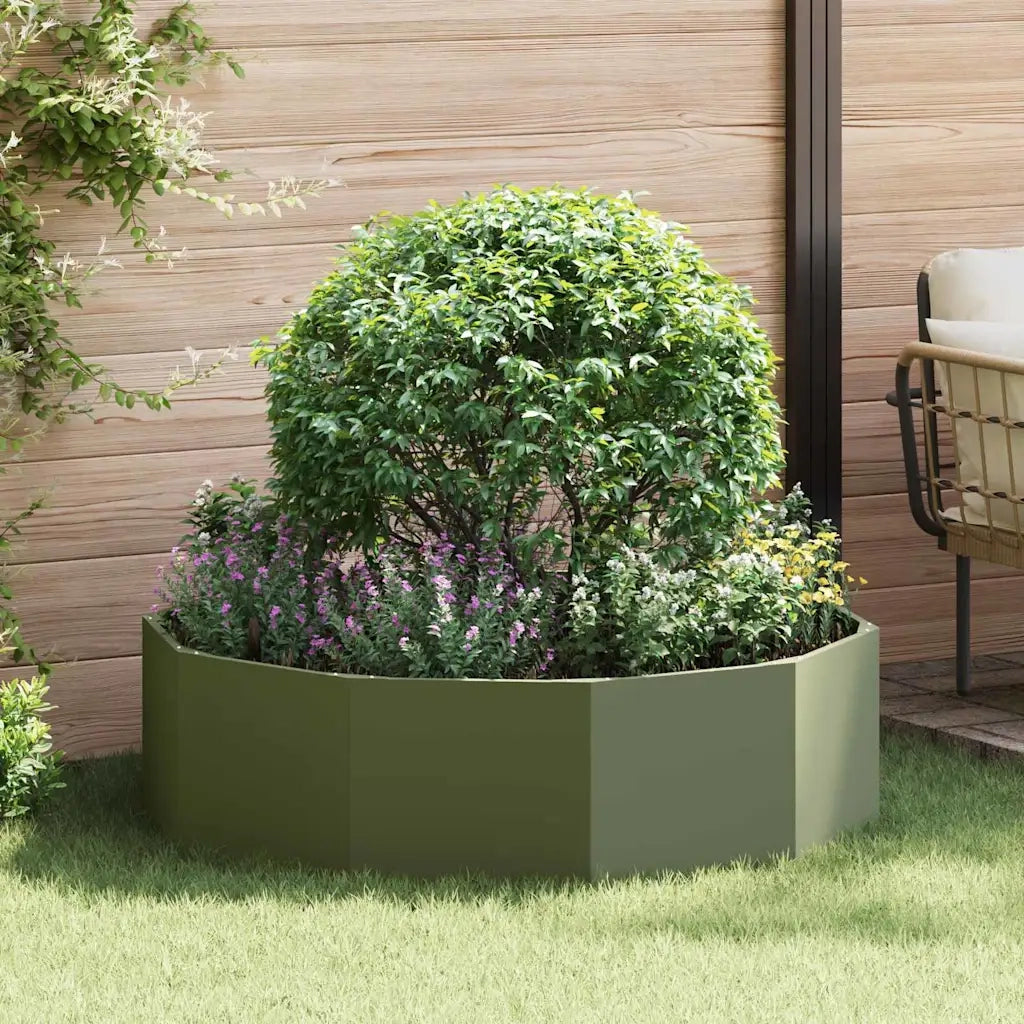 Fioriera Verde oliva 120 x 120 x 35 cm Acciaio 883727