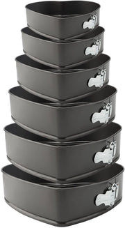 Set di teglie per torta in forma di cuore, 7 pezzi, 7" 8" 8" 8,5" 9" 10" 11" con fondo rimovibile