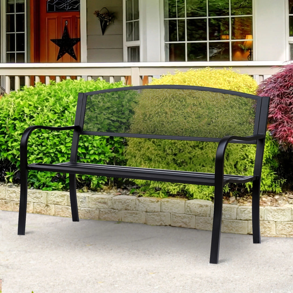 Panchina da Giardino ¨C zephmum ¨C Grigio Antracite 127x60x87 cm