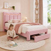 letto imbottito velluto rosa 90 x 200 cm