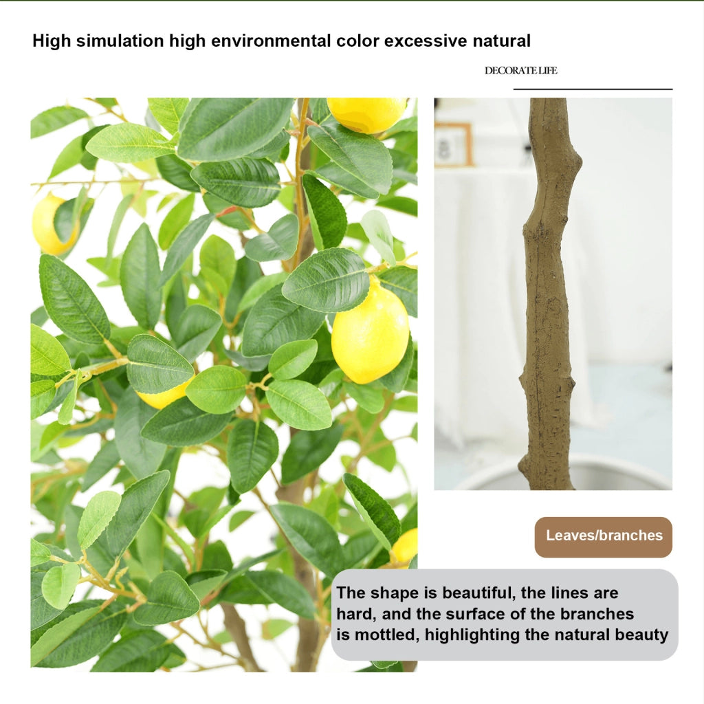 Albero di Limoni Artificiale 120 cm con Frutti Pianta in Vaso per Casa e Balcone