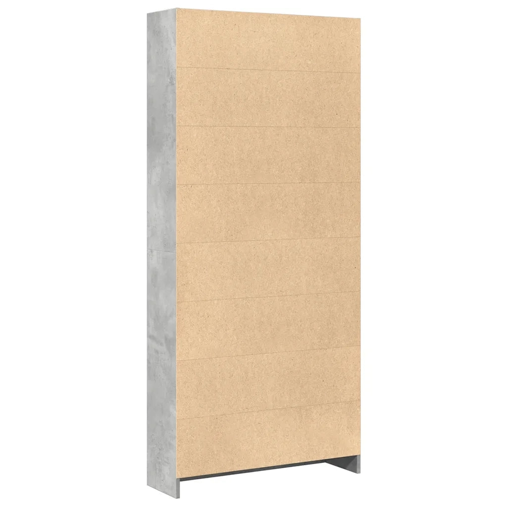 Libreria Grigio Cemento 80x24x176 cm in Legno Multistrato 857856