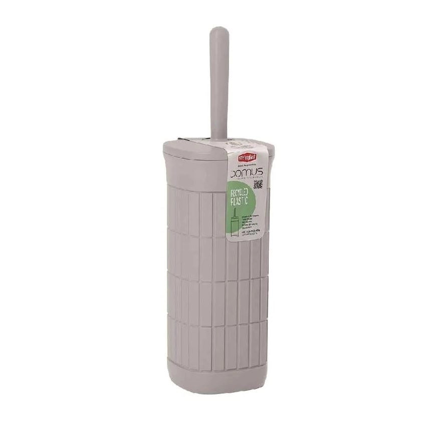 Portascopino WC in Plastica Domus Greige 11,5 x 11,5 x 40 cm