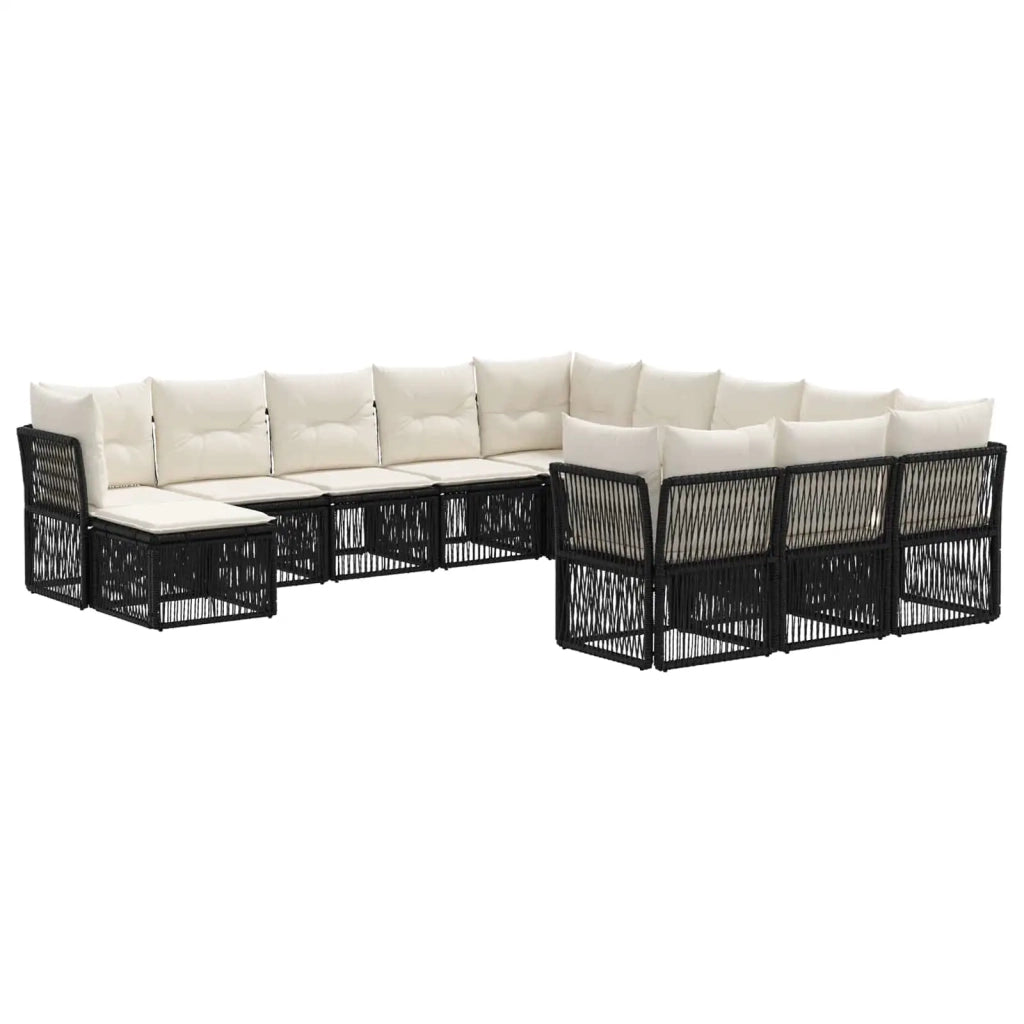 Set Divano da Giardino 12 pcs Nero polyrattan 3434458