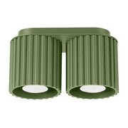 Plafoniera moderna verde oliva ovale 21cm 2 GU10 Pure Lume