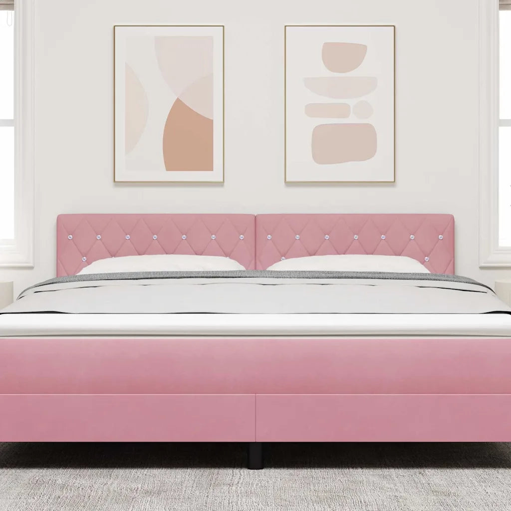 Testiera LED con strisce LED con testiera Rosa 180 cm Velluto 3338076
