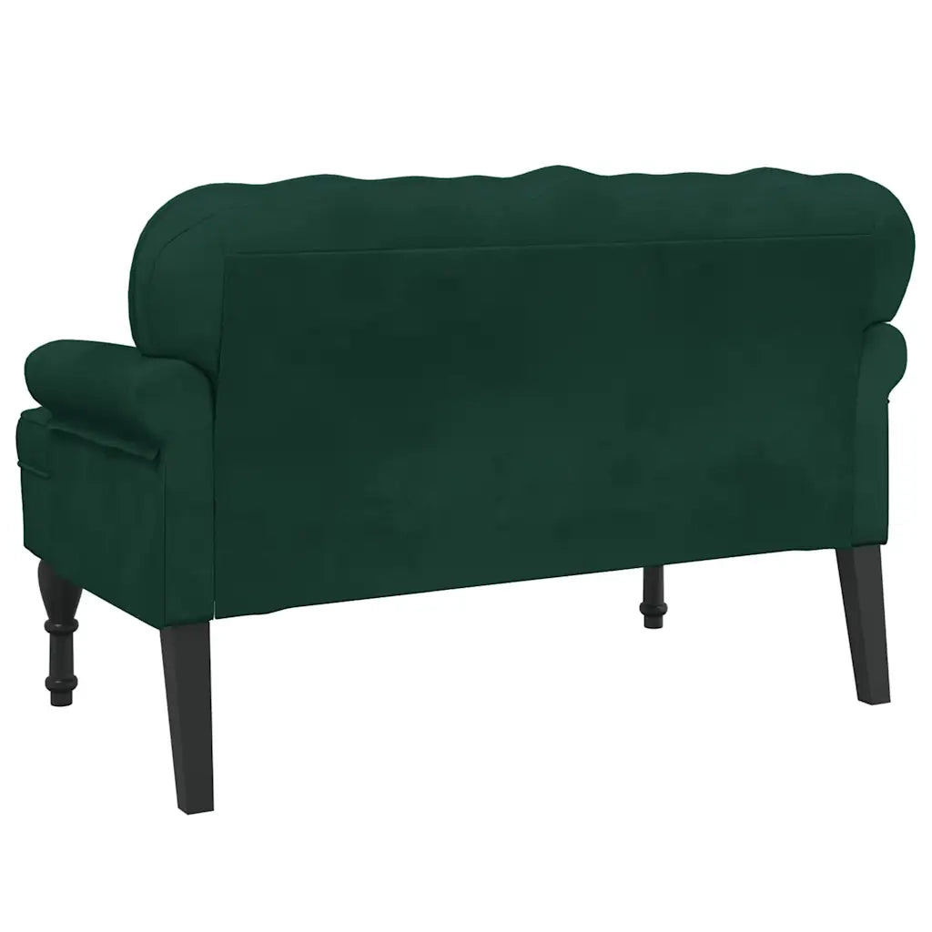 Panca con Schienale Verde Scuro 119,5x64,5x75 cm in Velluto CFW8086069