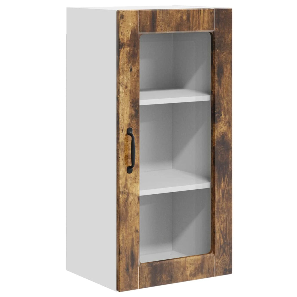 Mobile in vetro da parete LUCCA 2 pcs Rovere Fumo