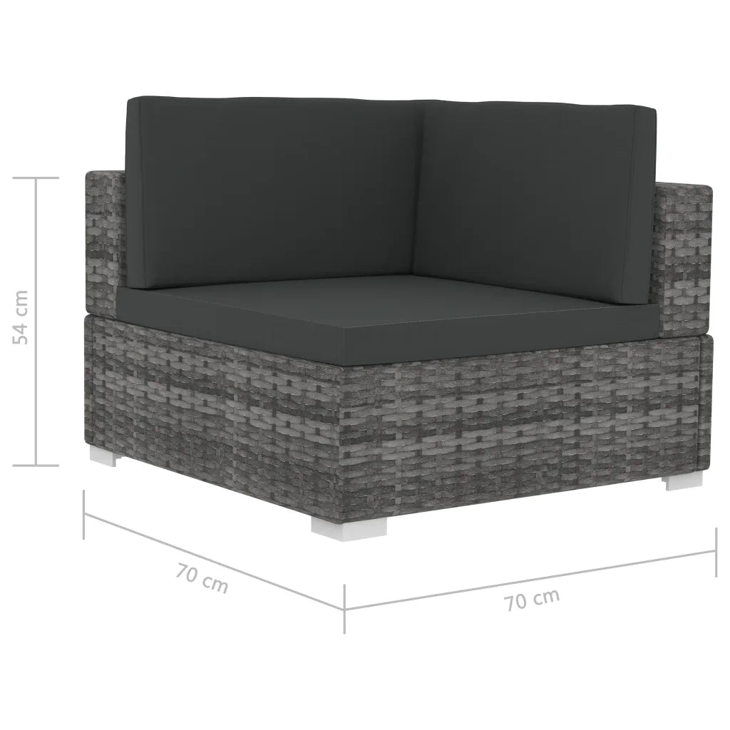 Set Divani da Giardino 4 pz con Cuscini in Polyrattan Grigio cod mxl 30346