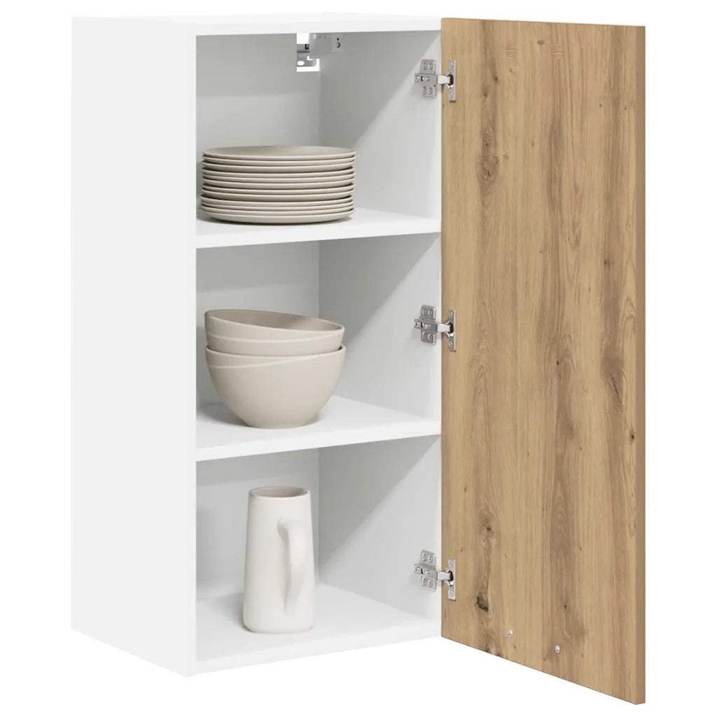 Armadio pensile Rovere Artigiano e Bianco 40 x 31 x 80 cm 884265