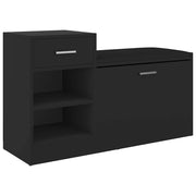 Panca Porta Scarpe | Scarpiera | Mobile per scarpe Nera 94,5x31x57 cm in Legno Multistrato