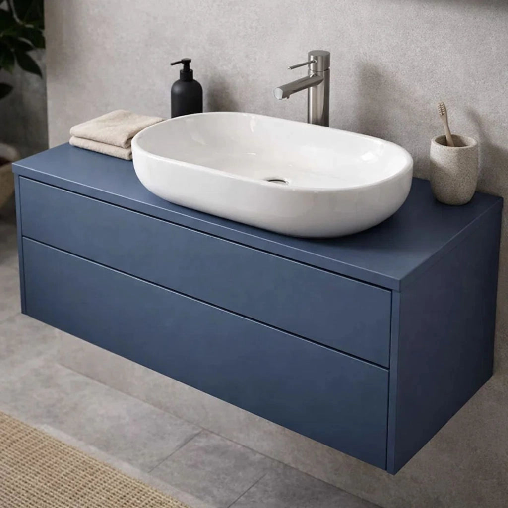 Lavabo da appoggio ceramica bianco ovale arredo bagno lavandino 60x40x15 cm *** finitura- lucido, confezione 1
