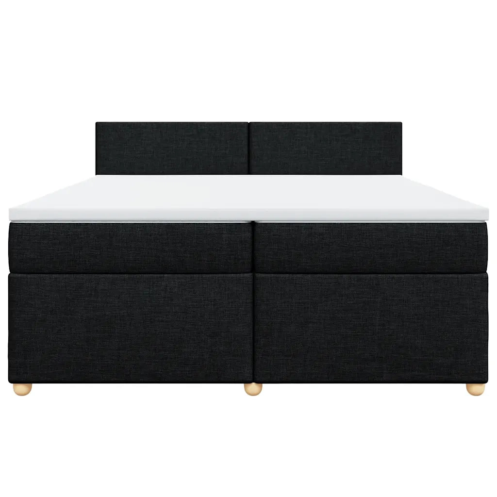 Giroletto a Molle con Materasso Nero 200x200 cm in Tessuto 3286782