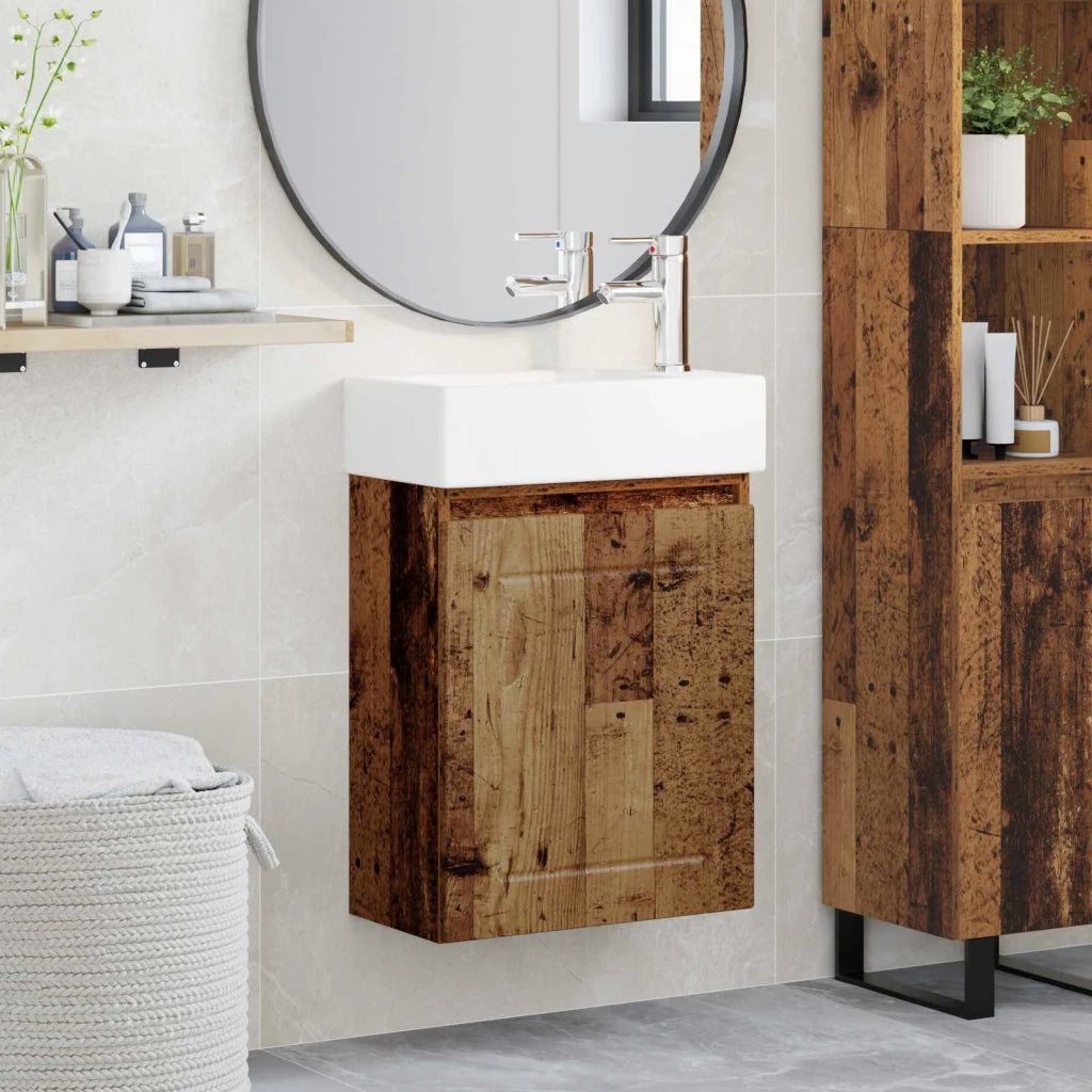 Mobile bagno con rubinetto Legno antico 45,5 x 25,5 x 84 cm 889499