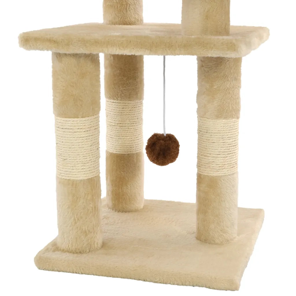 Albero per Gatti con Tiragraffi in Sisal 65 cm Beige 170609