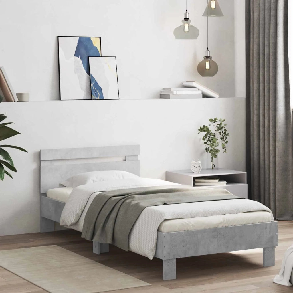 Struttura del letto Grigio Cemento Legno ingegnerizzato 8008997