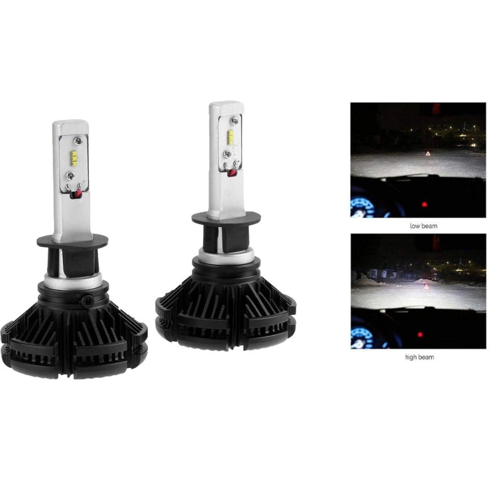 Trade Shop - Coppia Lampade Led Auto Fari H1 X3 Kit Lampadine 50w 6000 Lumen Ip67 -