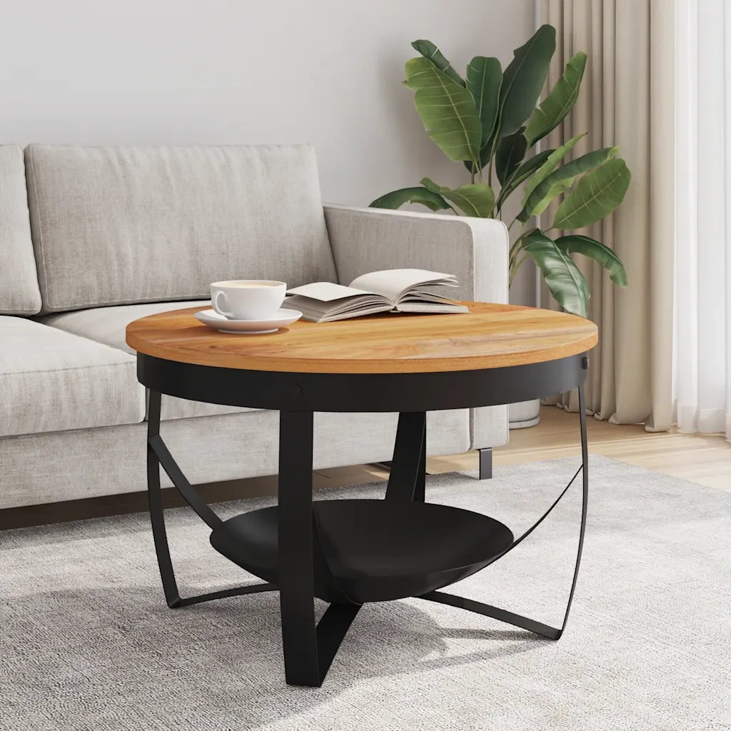 Tavolino da CaffÃ¨ Ã˜68x43 cm in Massello di Acacia