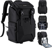 Borse fotografiche per fotografi, zaini per stativo, lenti per macchina fotografica, accessori con tasca per laptop e protezione da pioggia, impermeabili, borse multifunzionali per macchine fotografiche DSLR, nero, macchina fotografica