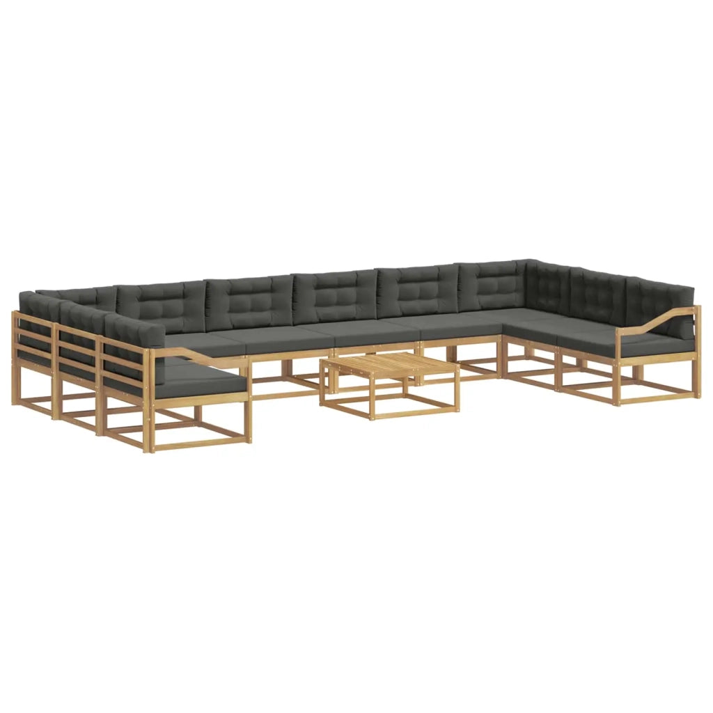 Set di divani da esterno con cuscino 11 pcs Bianco e Antracite 3387156