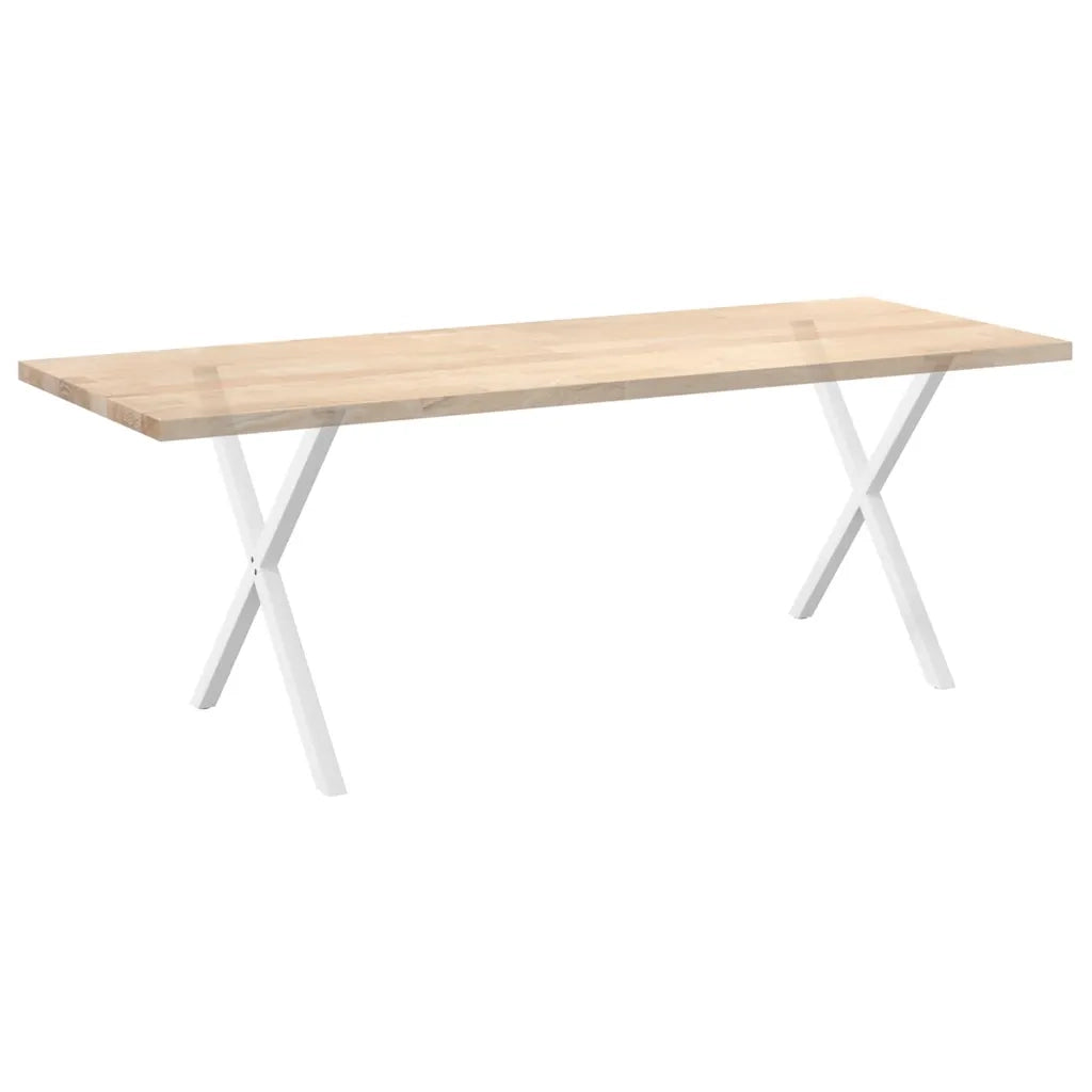 Gambe per tavolo da pranzo a forma di X 2 pz bianche 70x(72-73) cm in acciaio 4012917
