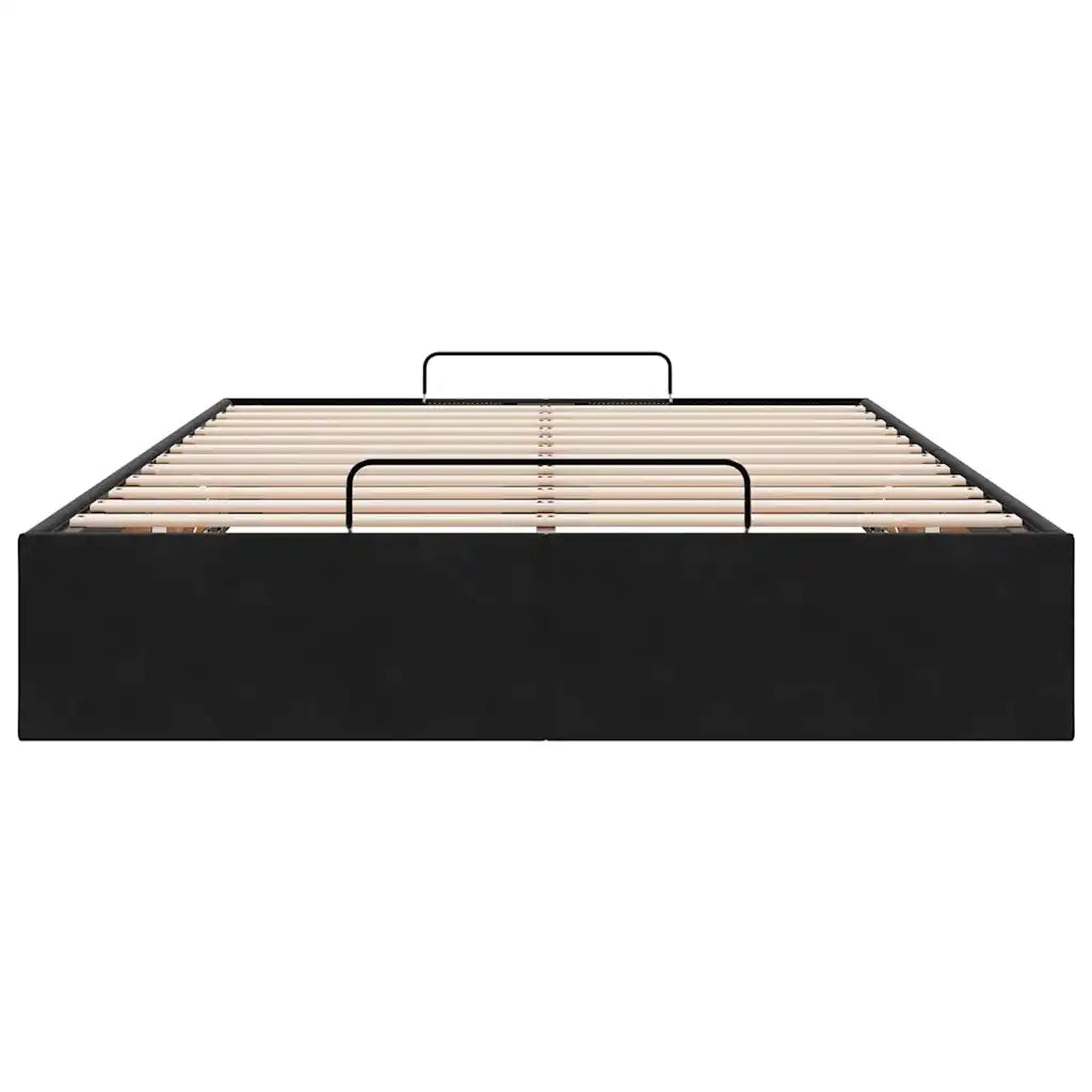 Struttura Letto Pouf Senza Materasso Nero 120x200 cm Velluto