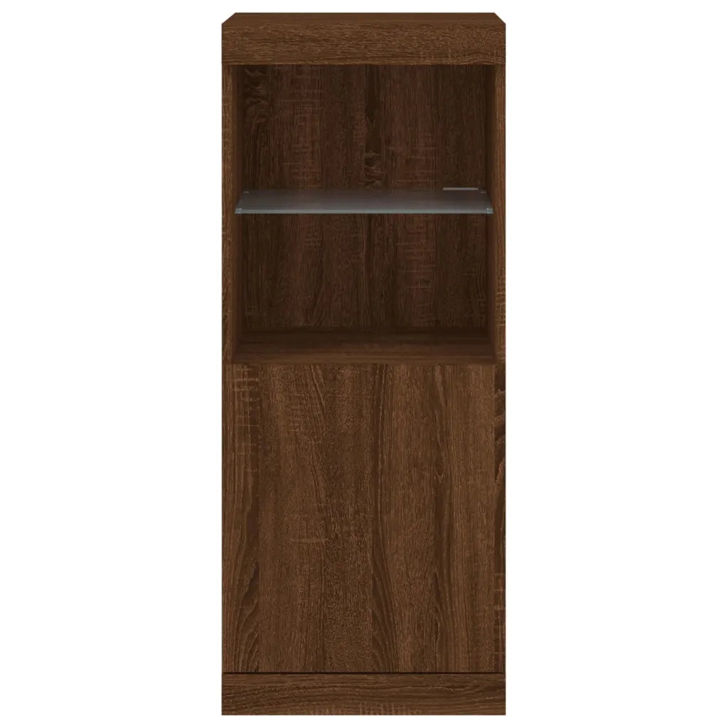 Credenza con Luci LED-Buffet-Armadio da cucina Rovere Marrone 41x37x100 cm 442015