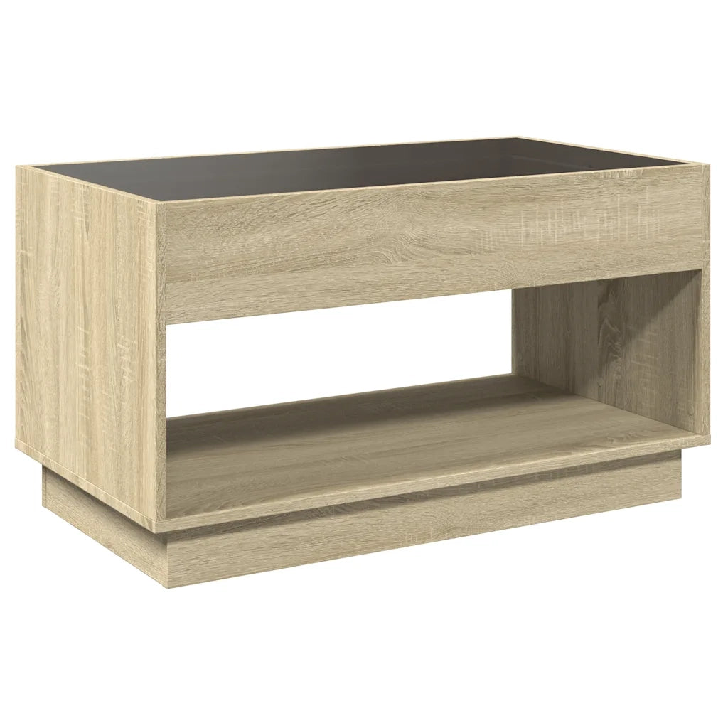 vidaXL Tavolino da Salotto con LED Infinity Rovere Sonoma 90x50x50 cm