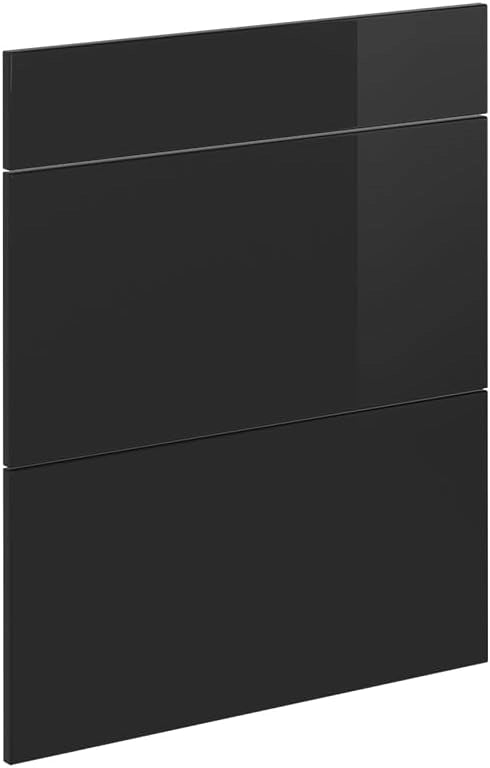 Frontale cucina R-Line, Nero lucido, 59.6 x 70.8 cm frontale del mobile per mobile base con cassetti, adatto per armadi da cucina R-Line per un montaggio semplice