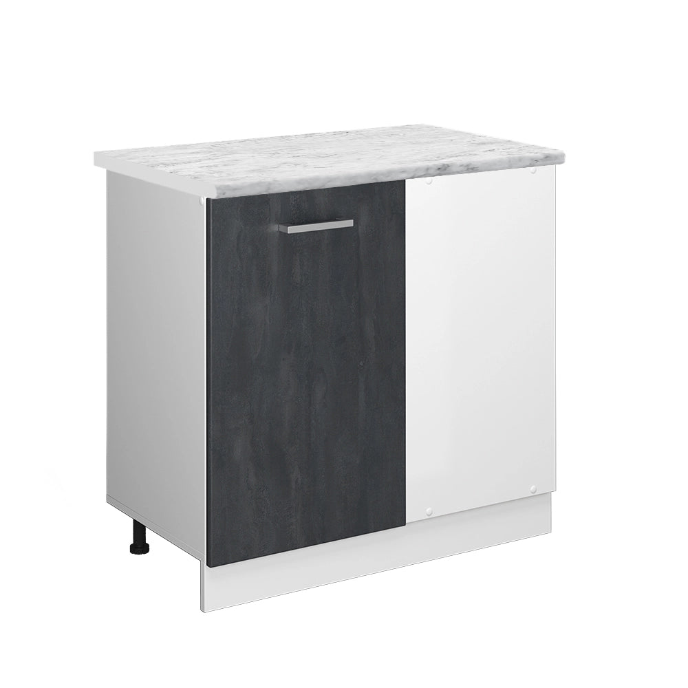 Vicco Mobile ad angolo cucina Calcestruzzo nero 86 cm PL Marmo