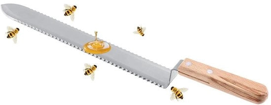 Honingsnij-wespenmes Premium con lama smussata per l'allevamento delle api - Strumento di scoperta per l'estrazione dell'acacia - Adatto per il contenitore delle api - Accessori per api - Lunghezza 280 mm