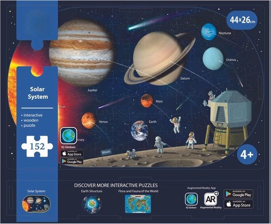 Puzzle interattivo in legno - Sistema solare - 152 pezzi - 44 CM x 26 CM - Legno