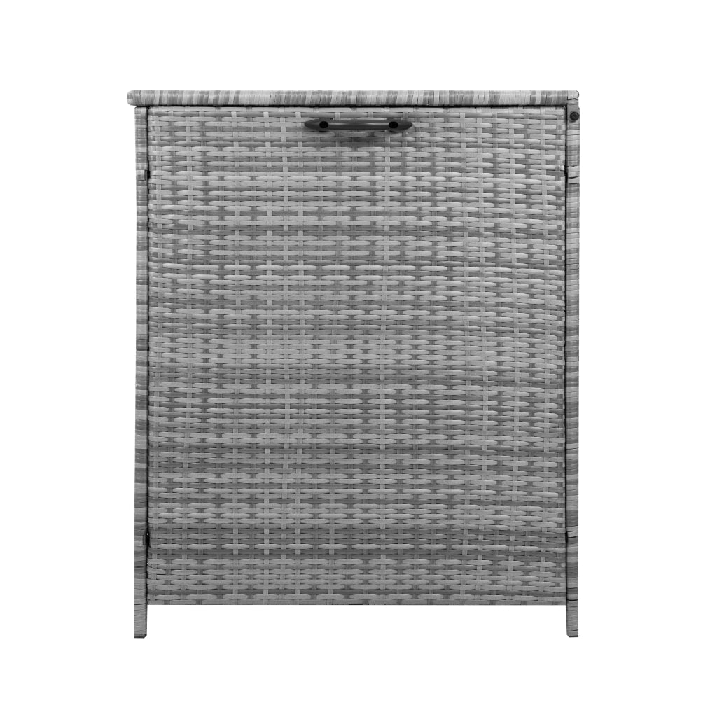 Box Contenitore Rattan Giardino 996L Grigio Baule Grande con Rivestimento