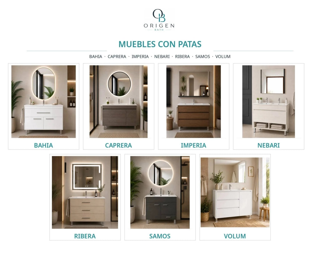 Mobile bagno con lavabo ORIGENBATH SAMOS senza specchio 60x35 cm bianco con colonna