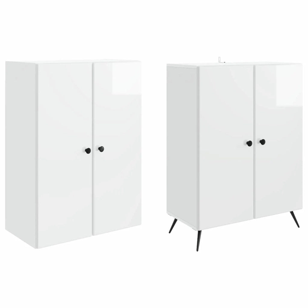 Set di armadi 2 pz Bianco Lucido Legno ingegnerizzato 3416866