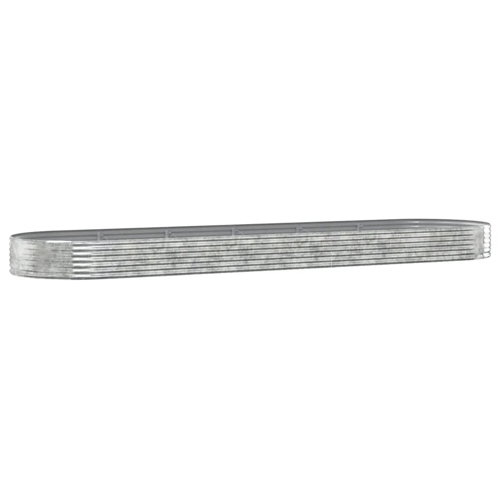 Fioriere | Cassetta per fiori | Letto Giardino Acciaio Zincato 523x140x36 cm Argento