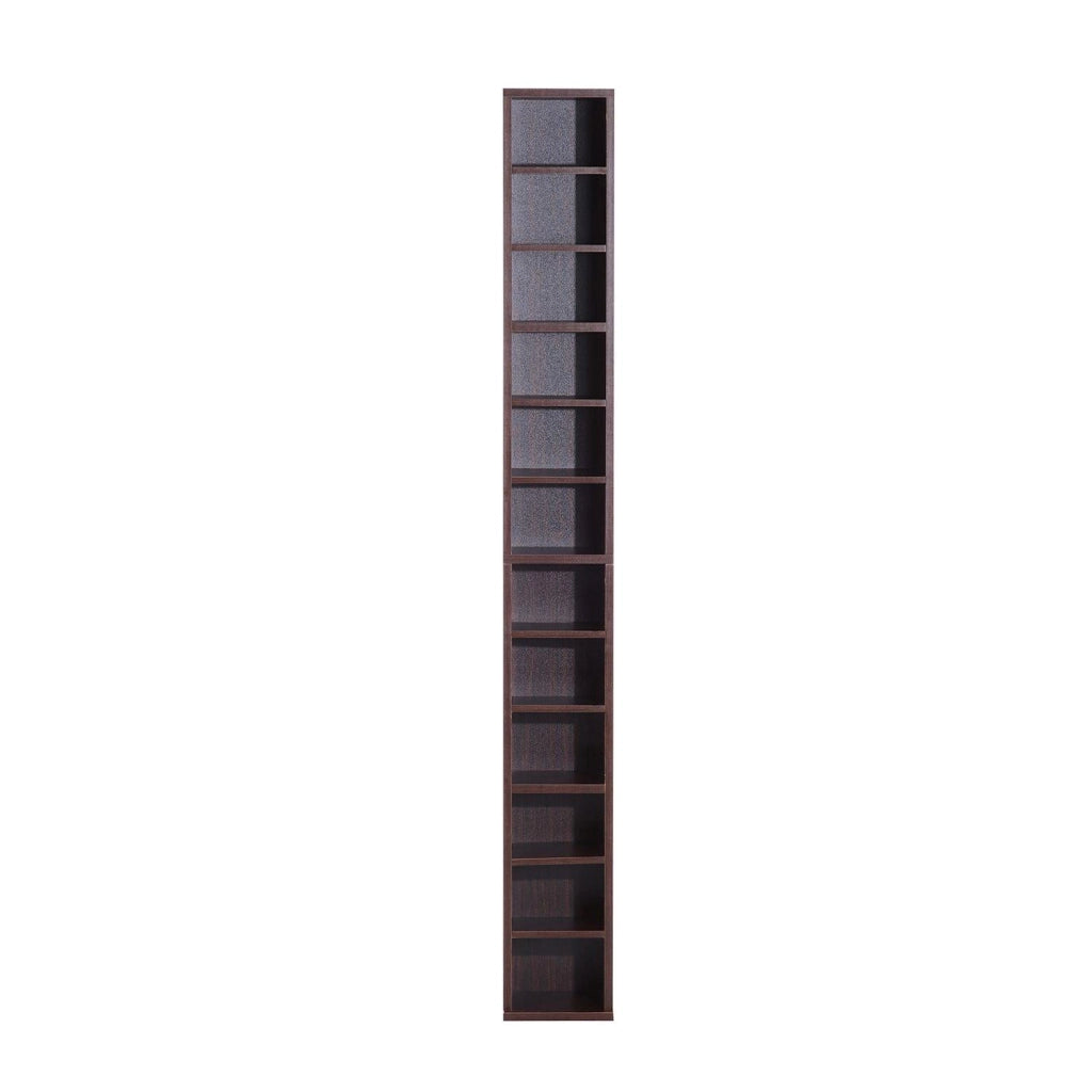 Libreria Mobiletto Colonna da Parete con Mensole in Legno Marrone 21x20x175 cm