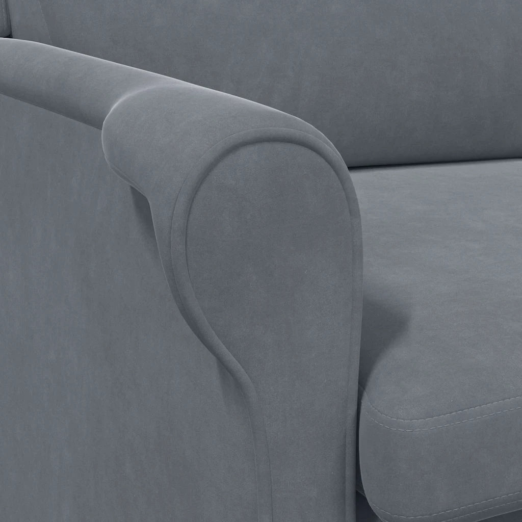 Poltrona-Divano Sedia-Poltroncina Grigio scuro Velluto 832551