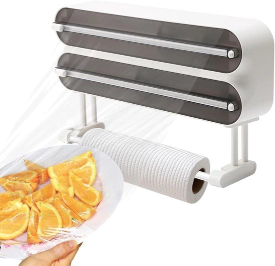 Sostegno per attrezzi cucina - 3-in-1 Dispensatore per pellicole di protezione - Alluminio