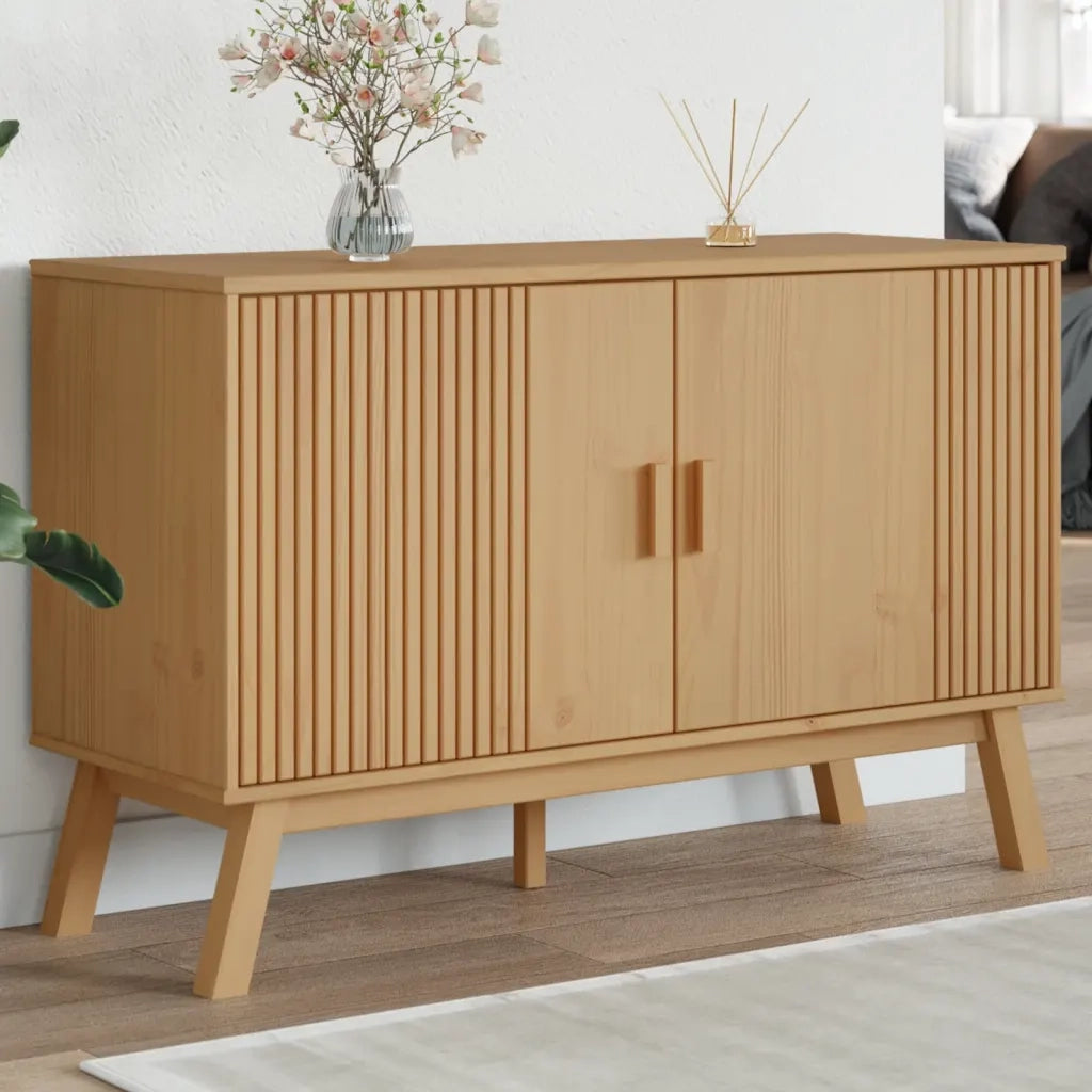 Credenza OLDEN Marrone 114x43x73,5 cm in Legno Massello di Pino 358609