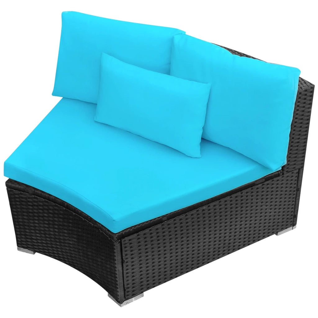 Set di Divani Rotondi 11 pcs Blu polyrattan 42399