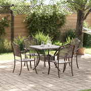 Set da pranzo da giardino 5 pezzi in alluminio bronzo