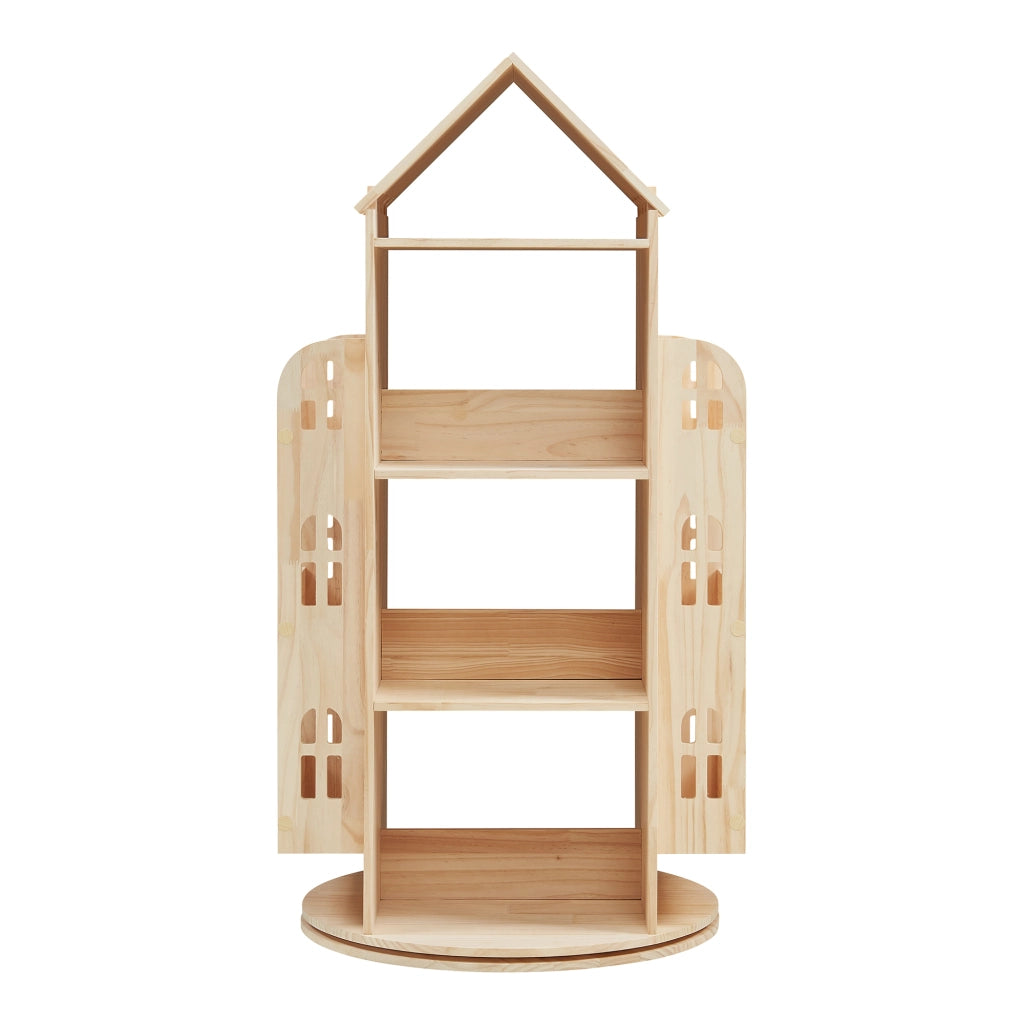 Libreria Girevole per Cameretta Sanköre Scaffale Rotante Design Casetta 122x64x43 cm Legno Naturale [en.casa]