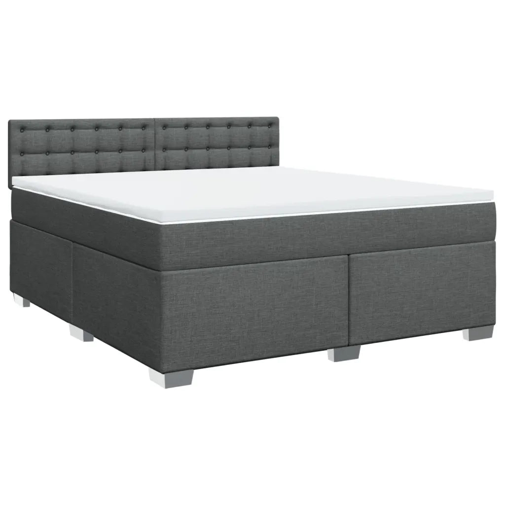 Giroletto a Molle con Materasso Grigio Scuro 180x200 cm Tessuto