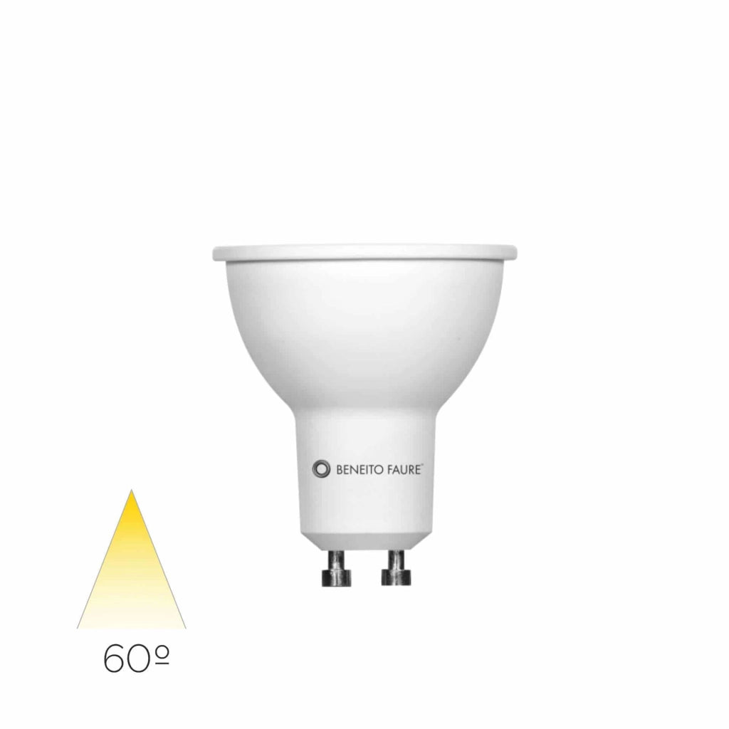 Hook Lampadina LED Dicroica GU10 6W 60º 2700K IP40 per Illuminazione d'Interni Professionale ad Alta Efficienza Energetica e Resa Cromatica CRI>80