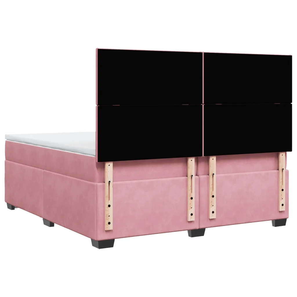 vidaXL Giroletto a Molle con Materasso Rosa 200x200 cm in Velluto