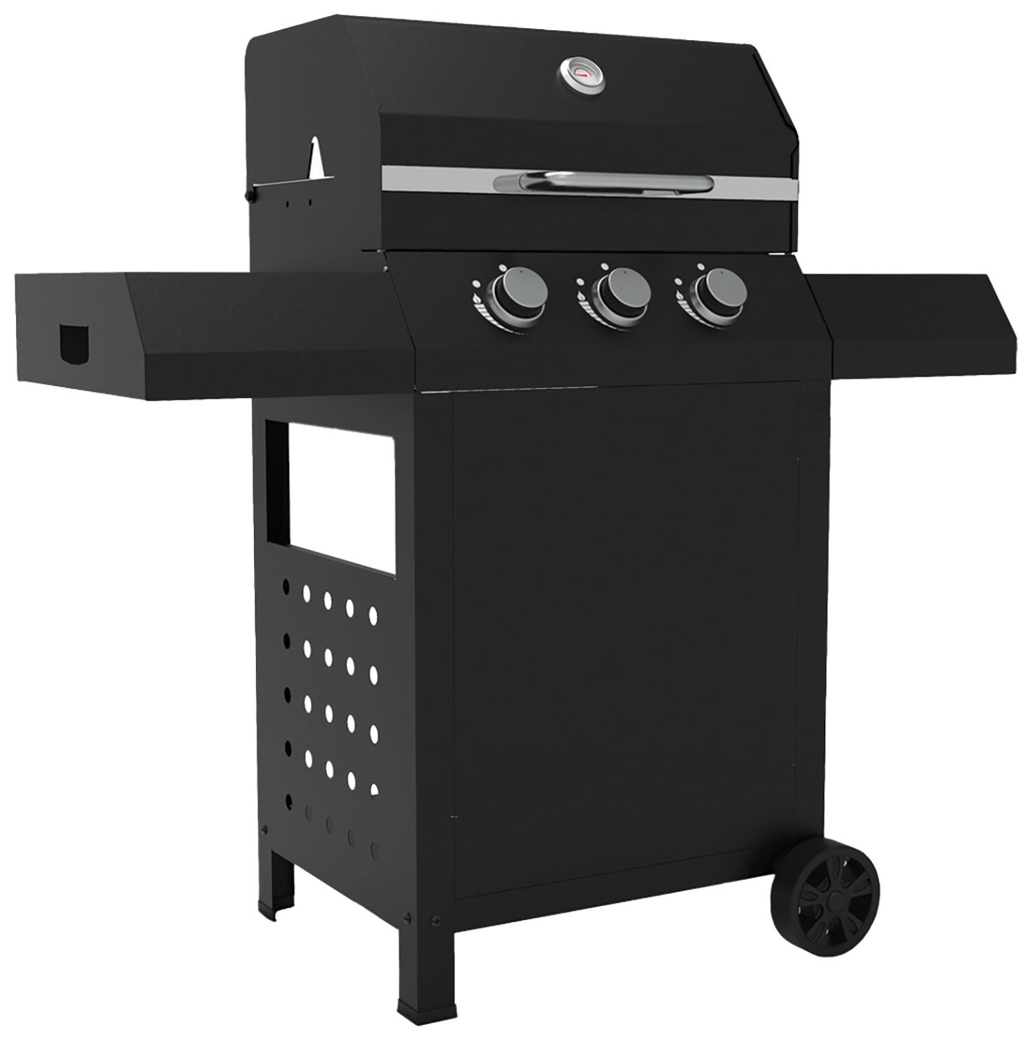 Barbecue a Gas 1235,5x57,5x123 cm 3 Fuochi in Acciaio Cazorla Nero