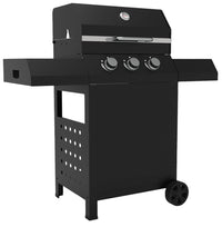 Barbecue a Gas 1235,5x57,5x123 cm 3 Fuochi in Acciaio Cazorla Nero