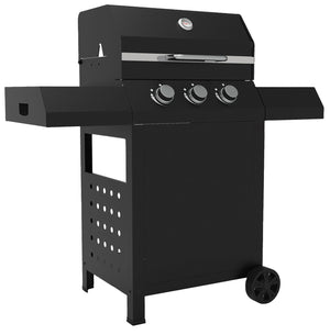 Barbecue a Gas 1235,5x57,5x123 cm 3 Fuochi in Acciaio Cazorla Nero